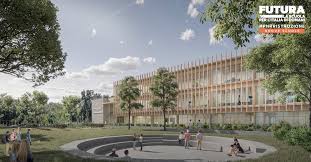 Scolari in una piazza all'esterno di scuola