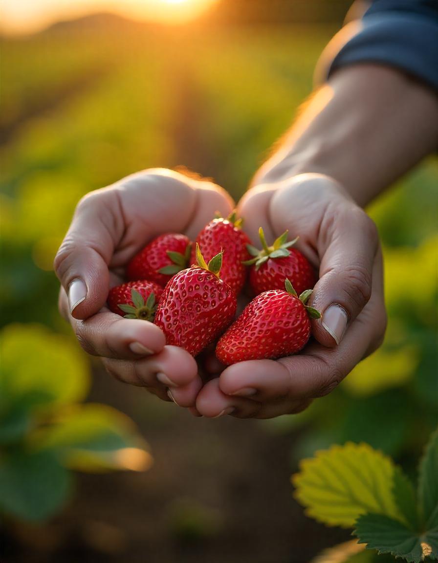 Due mani piene di fragole