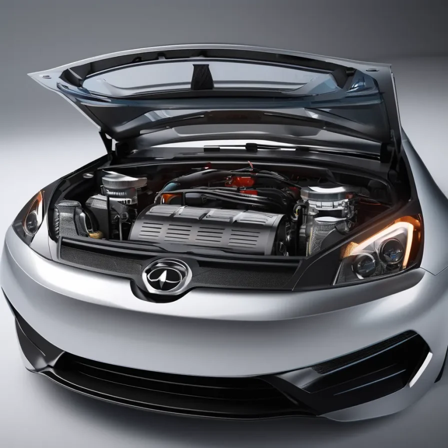 Auto con cofano aperto