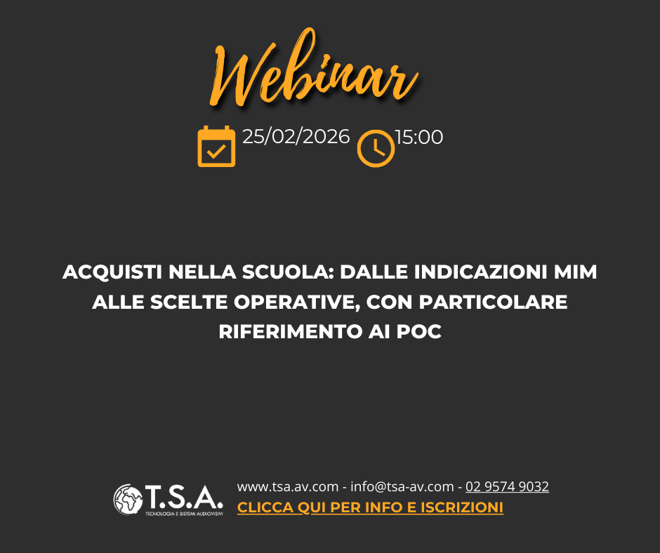 Webinar Acquisti nella scuola: dalle indicazioni MIM alle scelte operative, con particolare riferimento ai POC