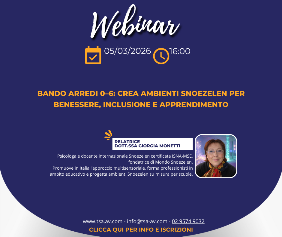 Webinar Bando Arredi 0–6: crea ambienti Snoezelen per benessere, inclusione e apprendimento