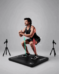 atleta che utilizza Podium per la valutazione biomeccanica